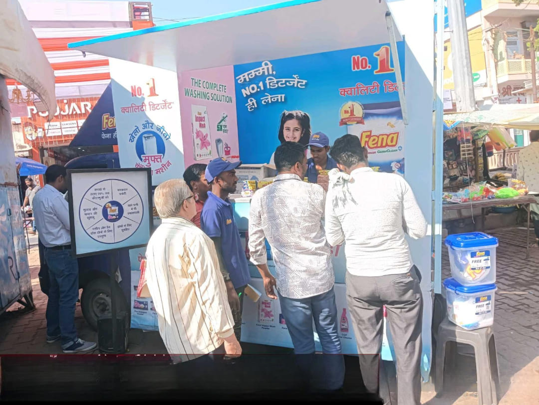 Mobile van branding campaign for outdoor marketing and consumer engagement