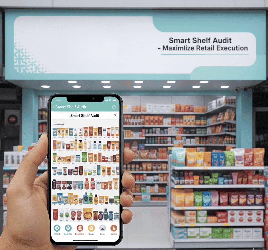 AI-powered trade merchandising execution showing POSM placement and planogram compliance